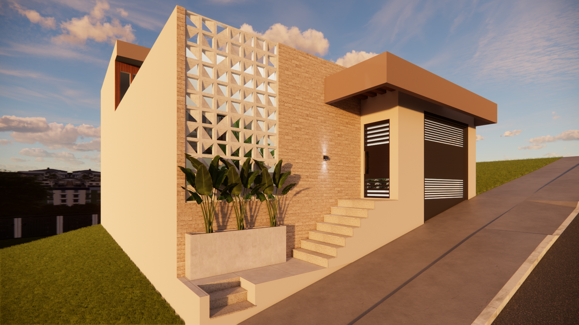 Fachada da Casa Iriri em Manguinhos com volumes em madeira e concreto